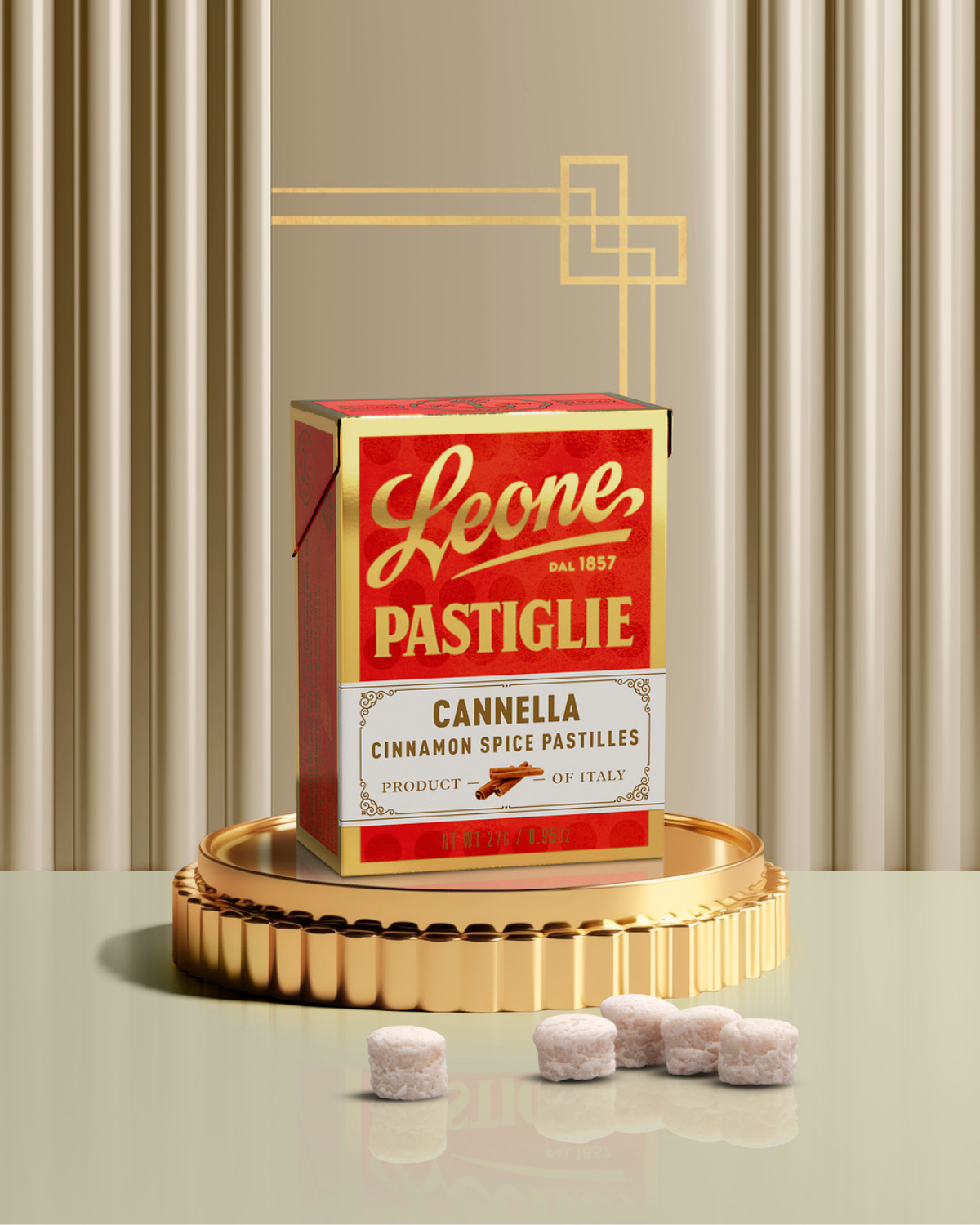 Mini espositore 18 scatolette Pastiglie Cannella 27g
