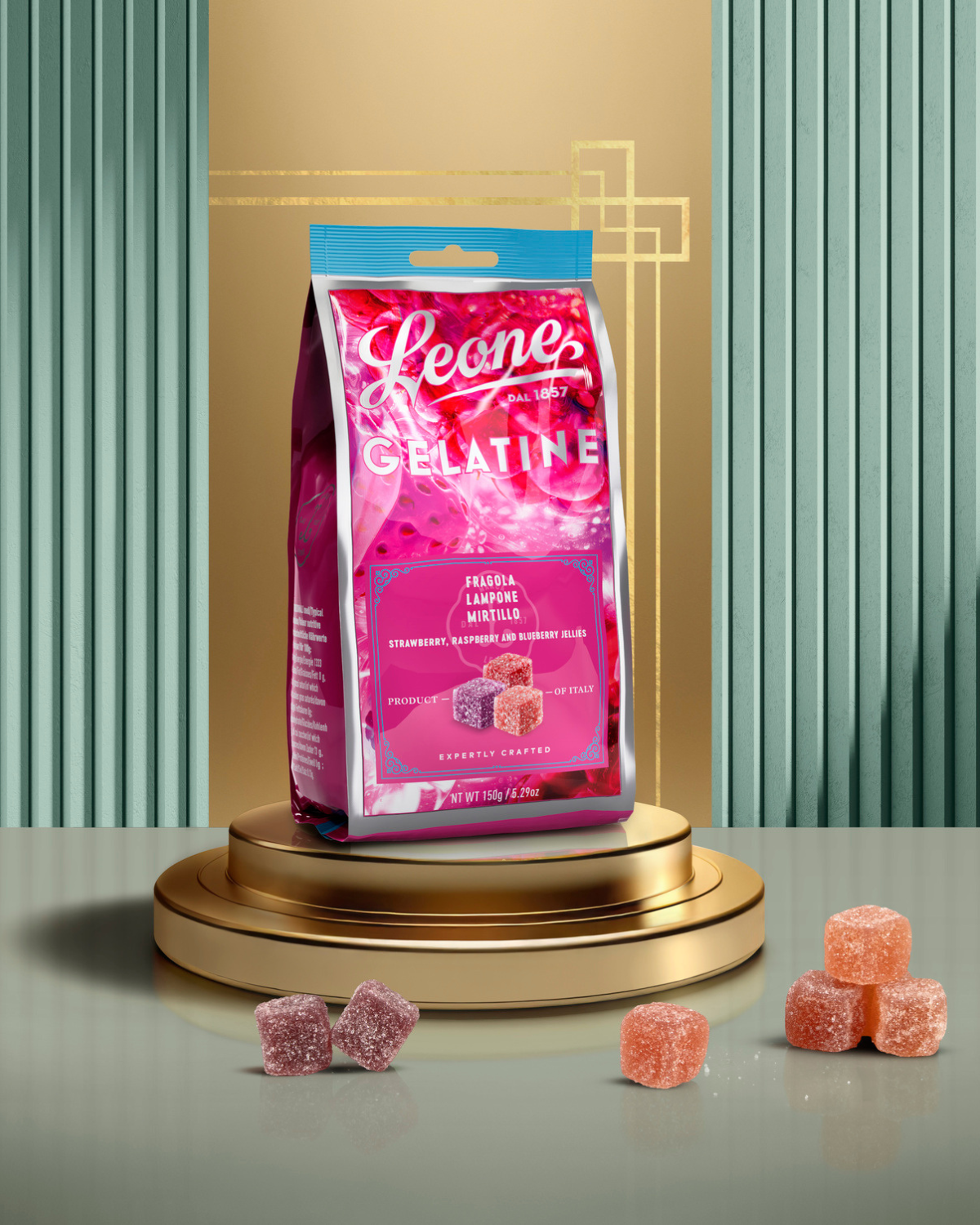 6 Sacchetti Gelatine Cubifrutta Frutti di Bosco
