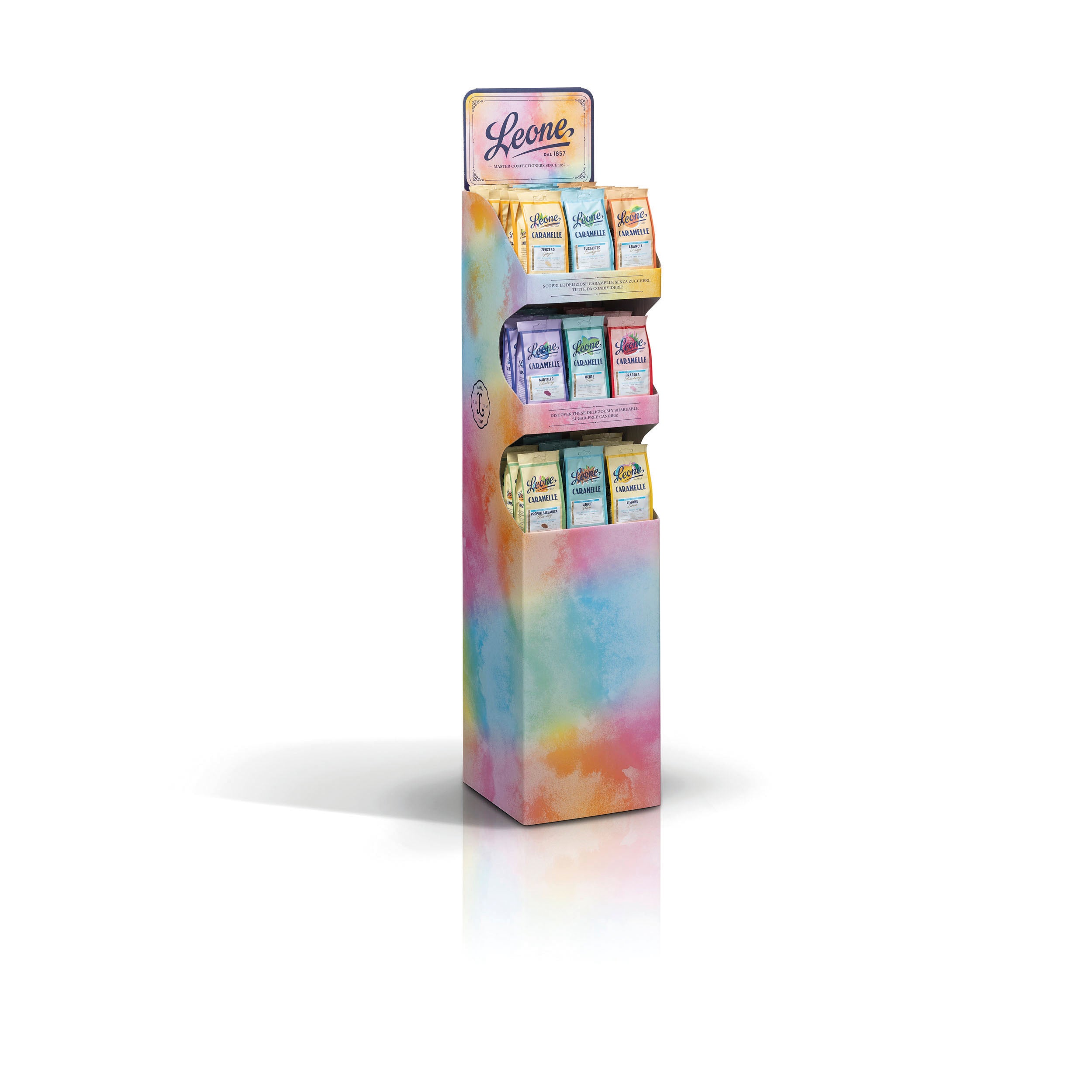 Espositore 54 Sacchetti Caramelle Senza Zucchero assortiti