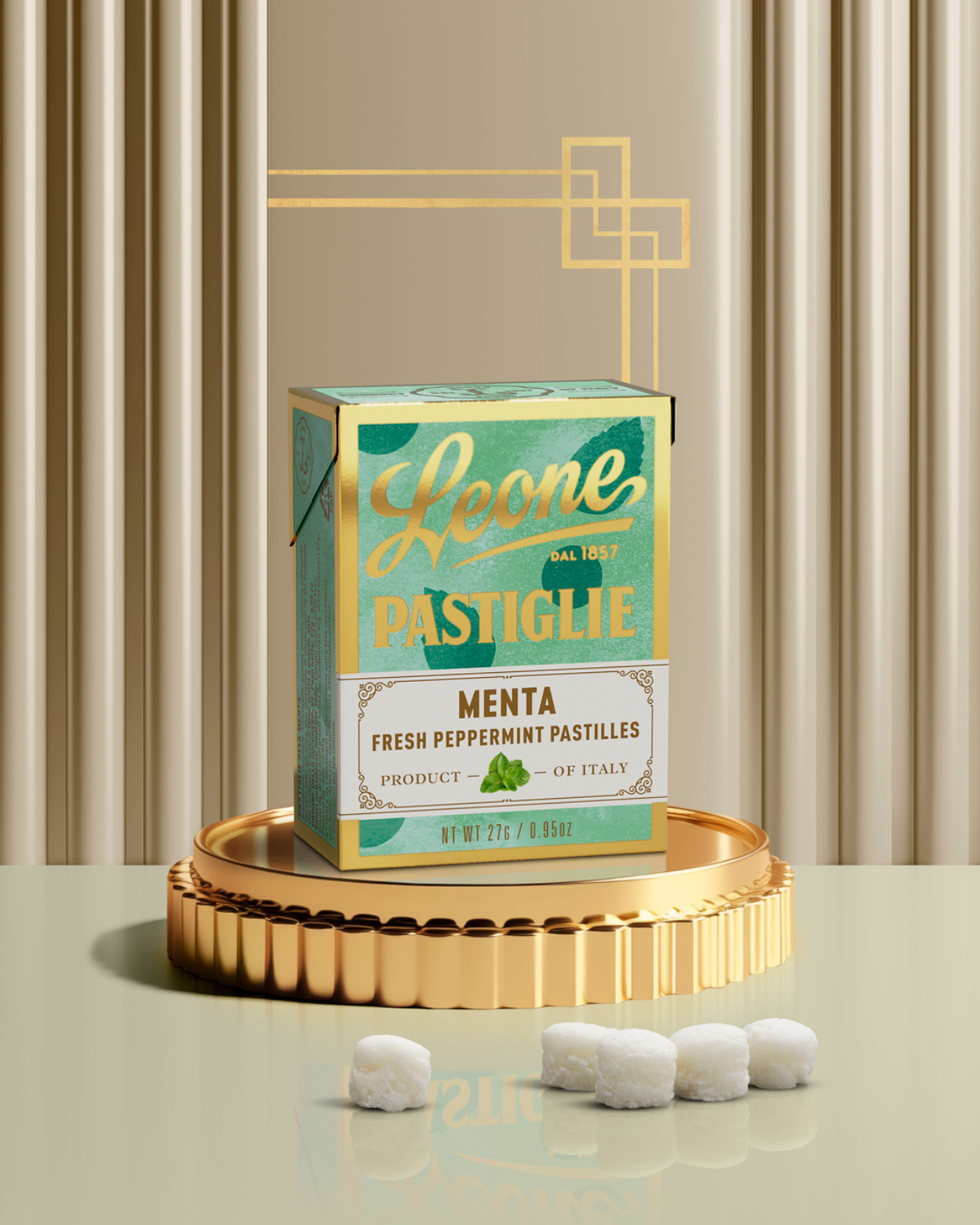 Mini espositore 18 scatolette Pastiglie Menta 27g