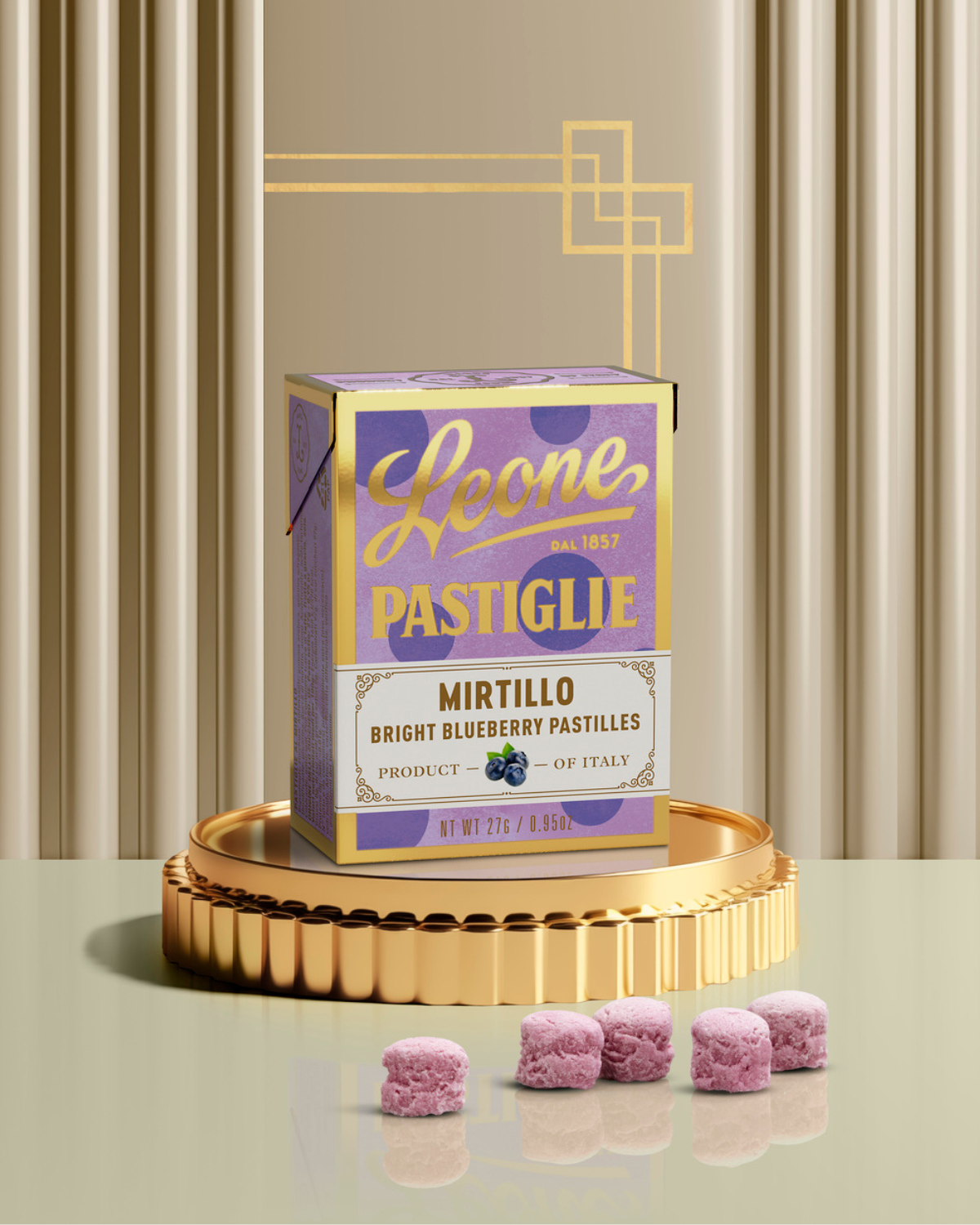 Mini espositore 18 scatolette Pastiglie Mirtillo 27g