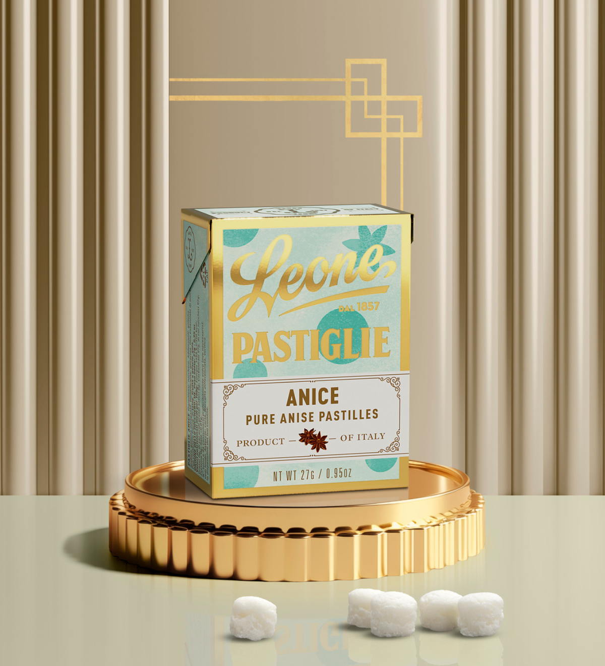 Mini espositore 18 scatolette Pastiglie Anice 27g