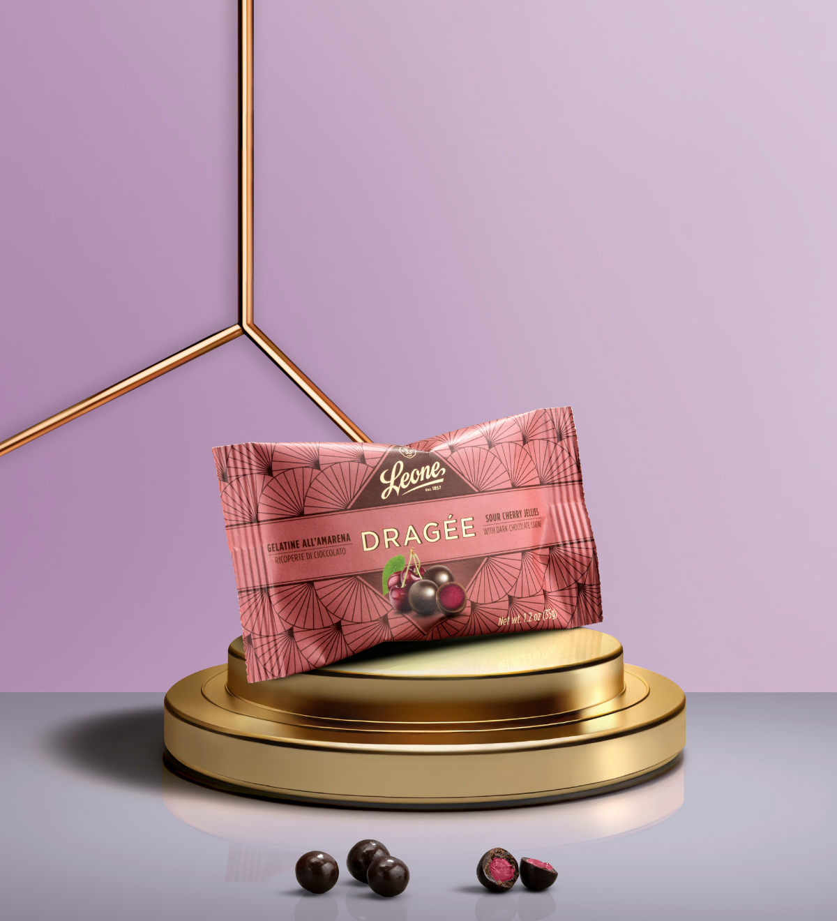 Dragée Gelatine Amarena ricoperte di Cioccolato