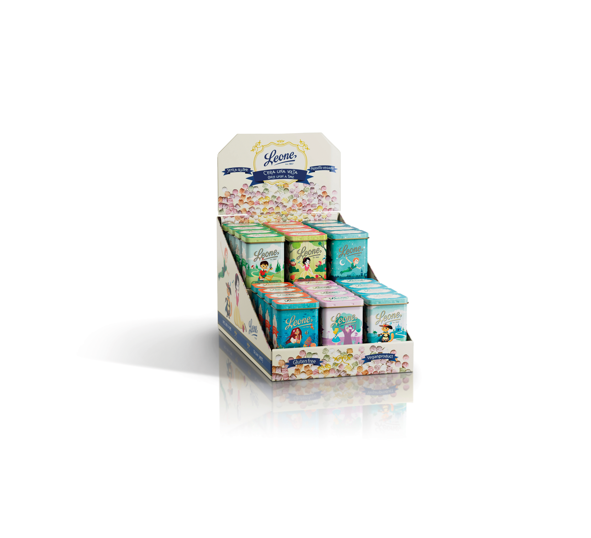 Espositore 24 lattine Pastiglie "C'era una Volta" 30g