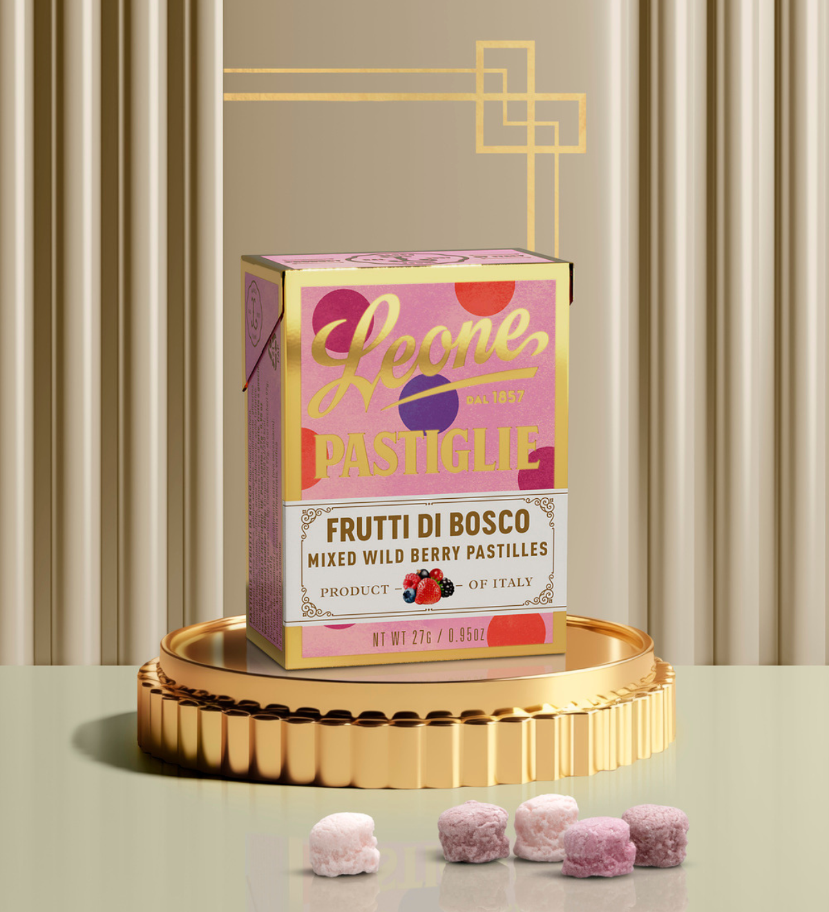 Mini espositore 18 scatolette Pastiglie Frutti di Bosco 27g