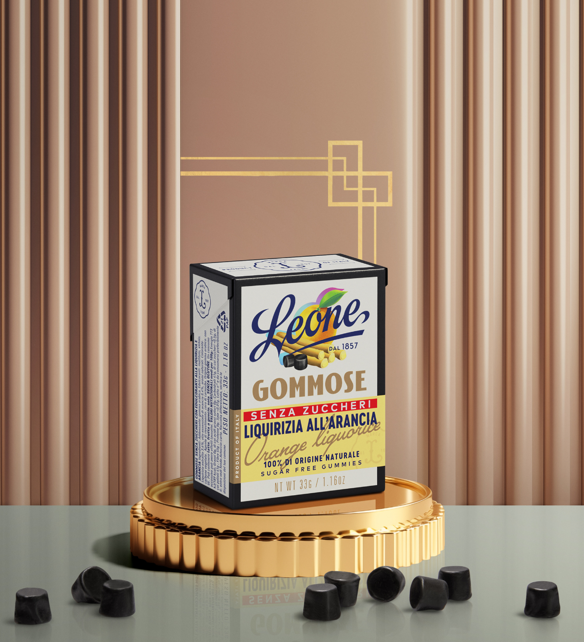 Scatoletta Gommose Liquirizia all'Arancia Senza Zuccheri
