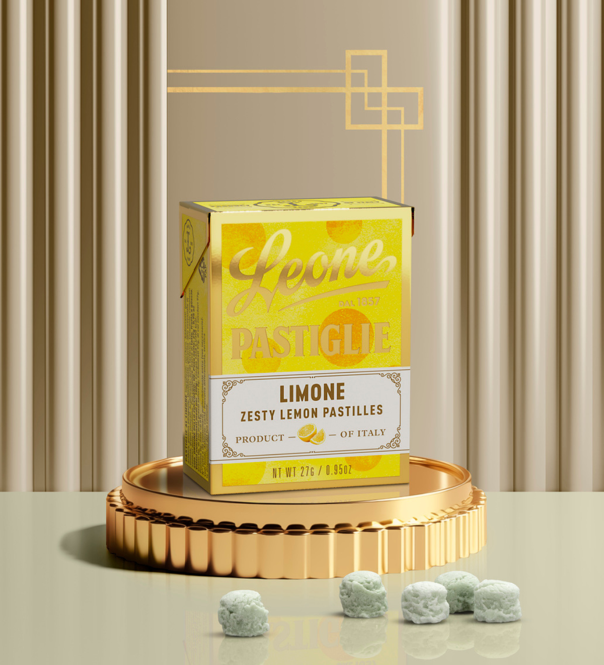 Mini espositore 18 scatolette Pastiglie Limone 27g