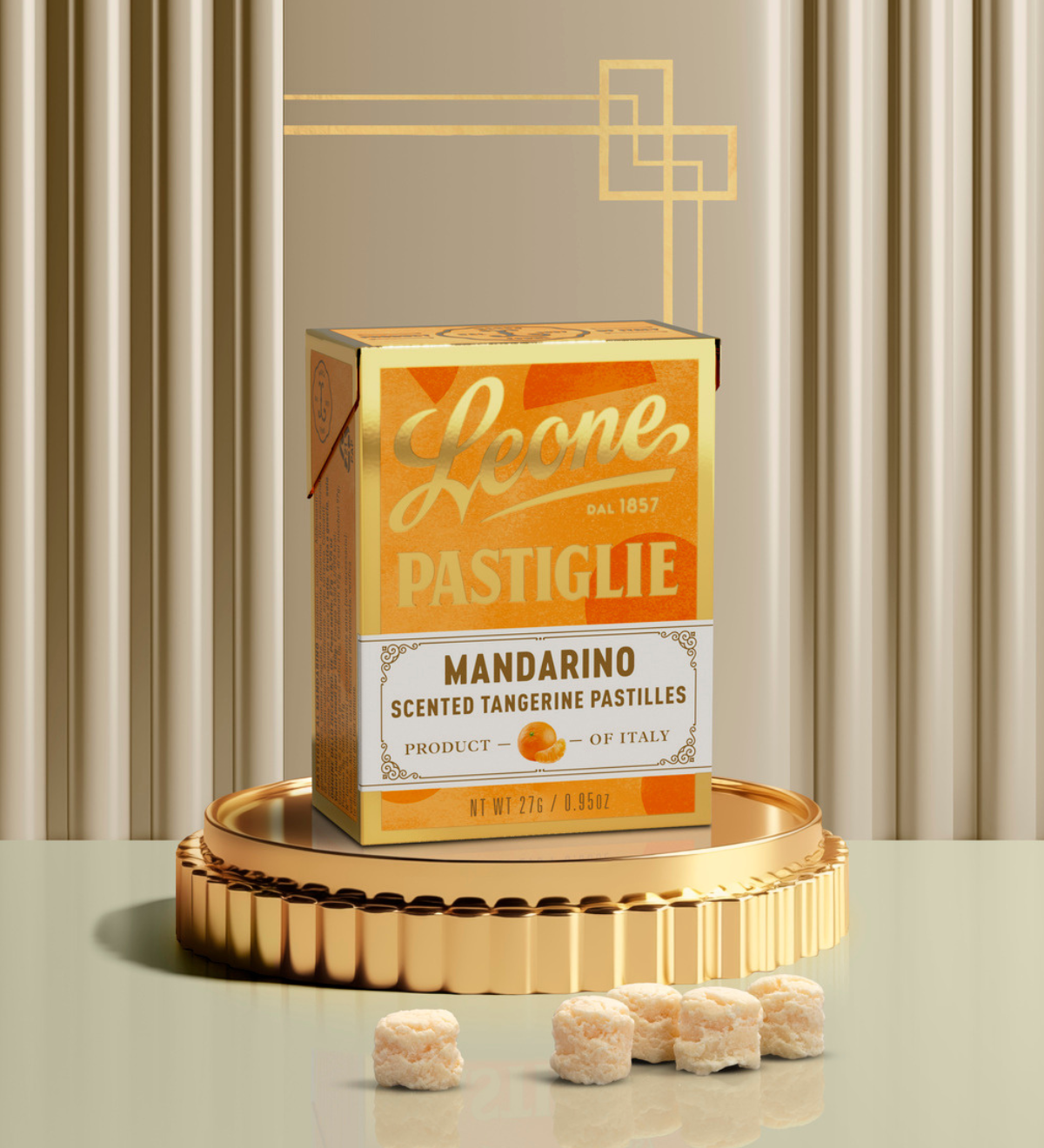 Mini espositore 18 scatolette Pastiglie Mandarino 27g