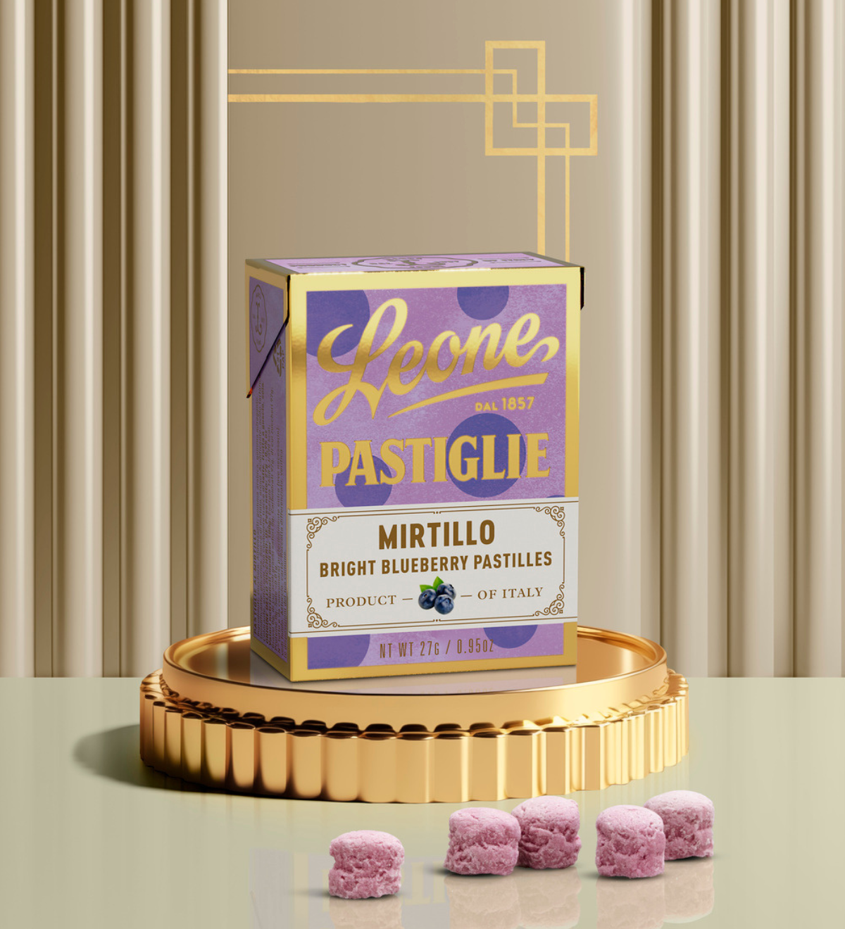Mini espositore 18 scatolette Pastiglie Mirtillo 27g
