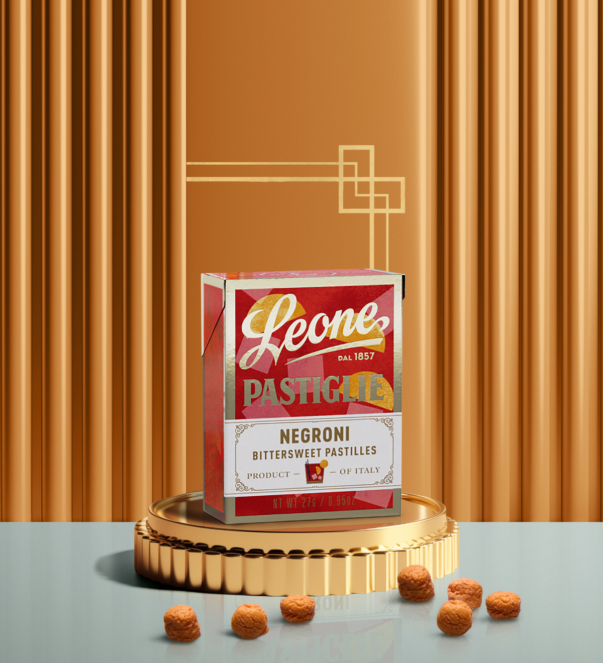 Mini Espositore 18 Scatolette Pastiglie Negroni 27g