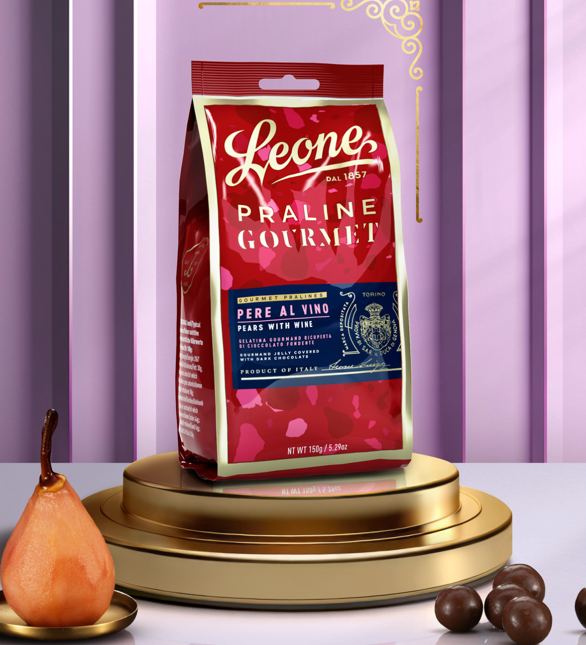 Sacchetto Praline Gourmet Gelatine Pere al Vino 150g