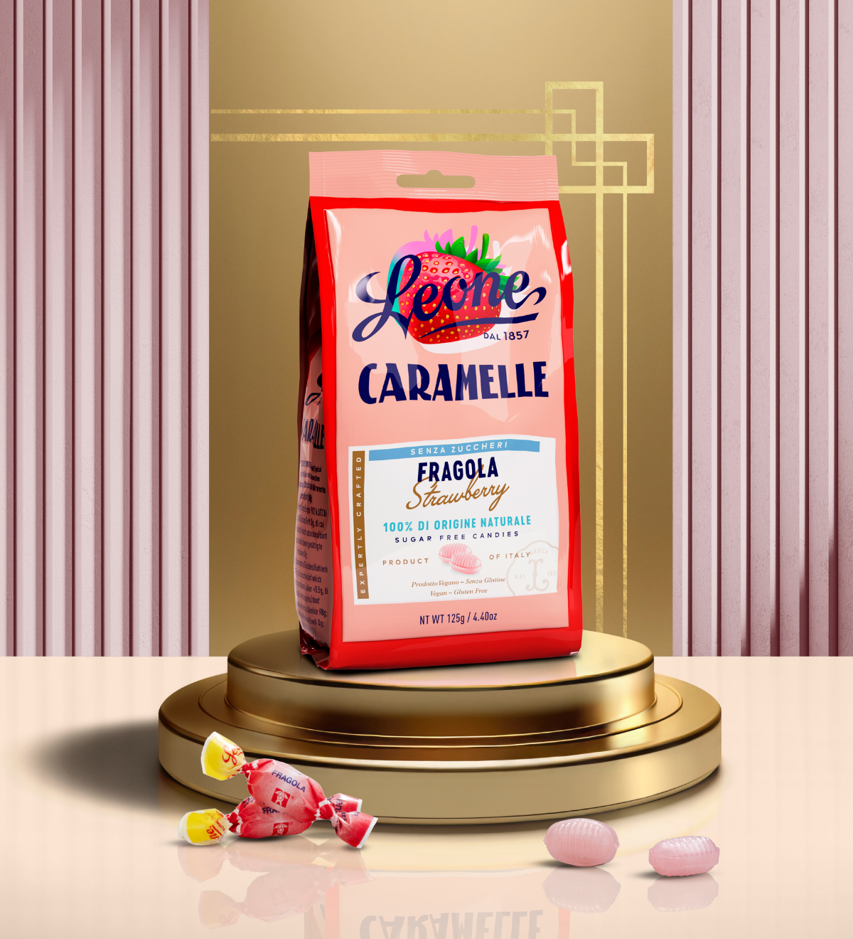 Sacchetto Caramelle Fragola Senza Zuccheri