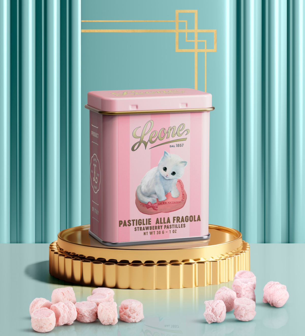 Lattina 30g "Teneri cuccioli" Pastiglie Fragola