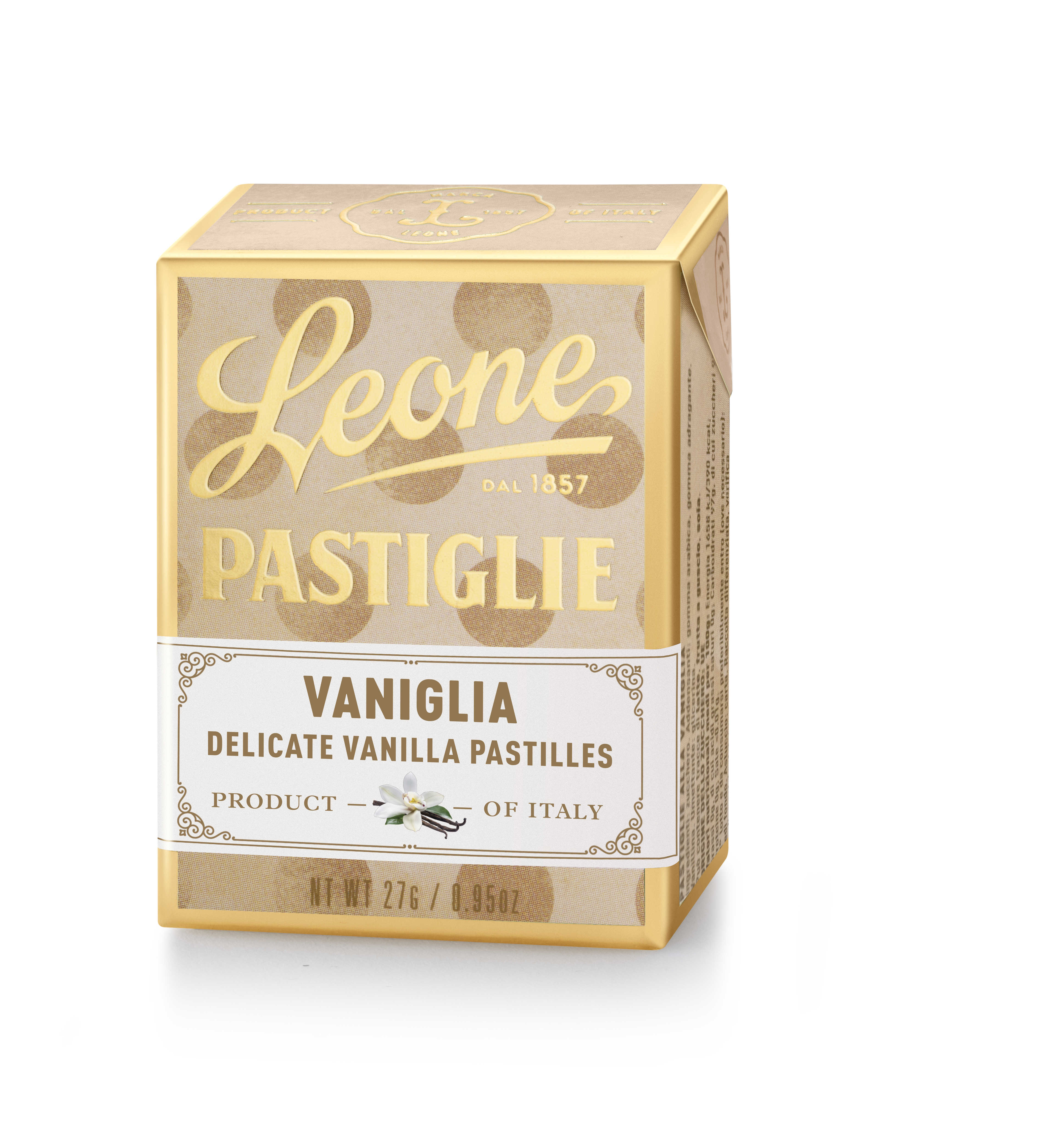 Mini espositore 18 scatolette Pastiglie Vaniglia 27g