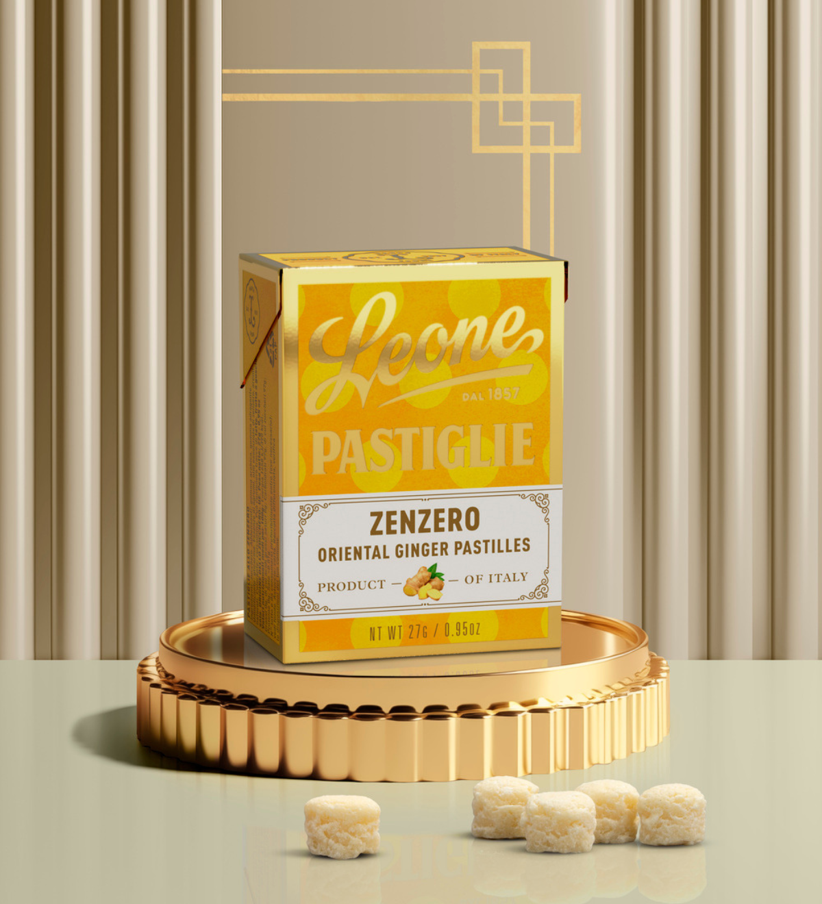 Mini espositore 18 scatolette Pastiglie Zenzero 27g