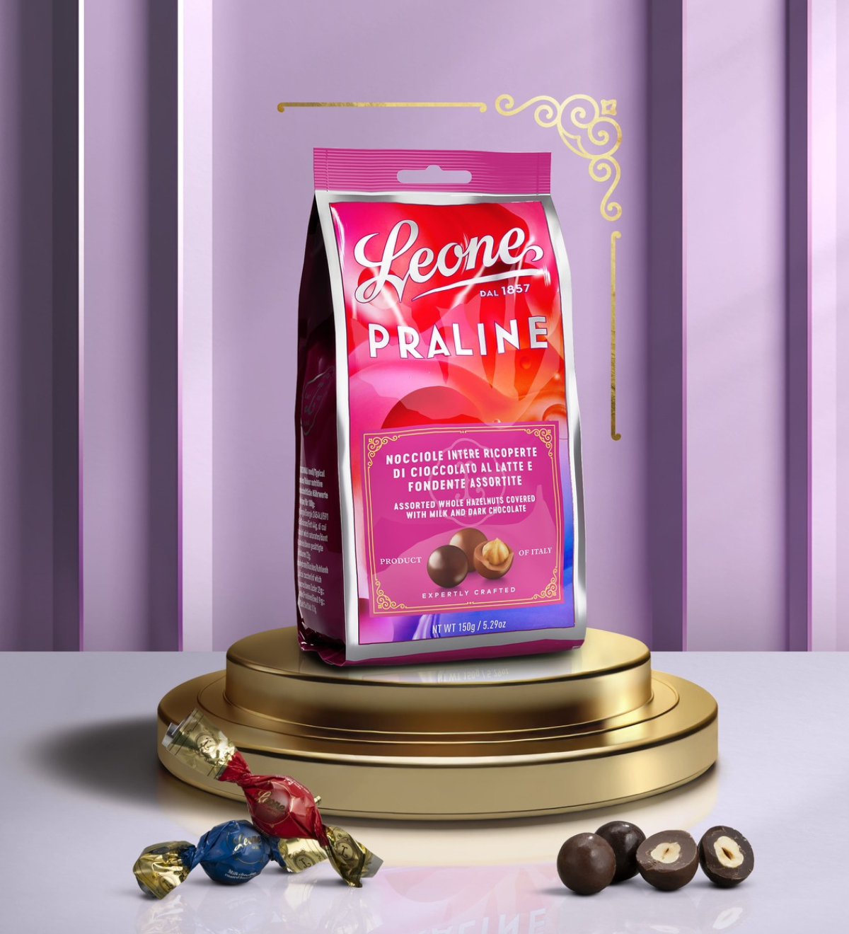 Sacchetto Praline assortite con nocciole ricoperte