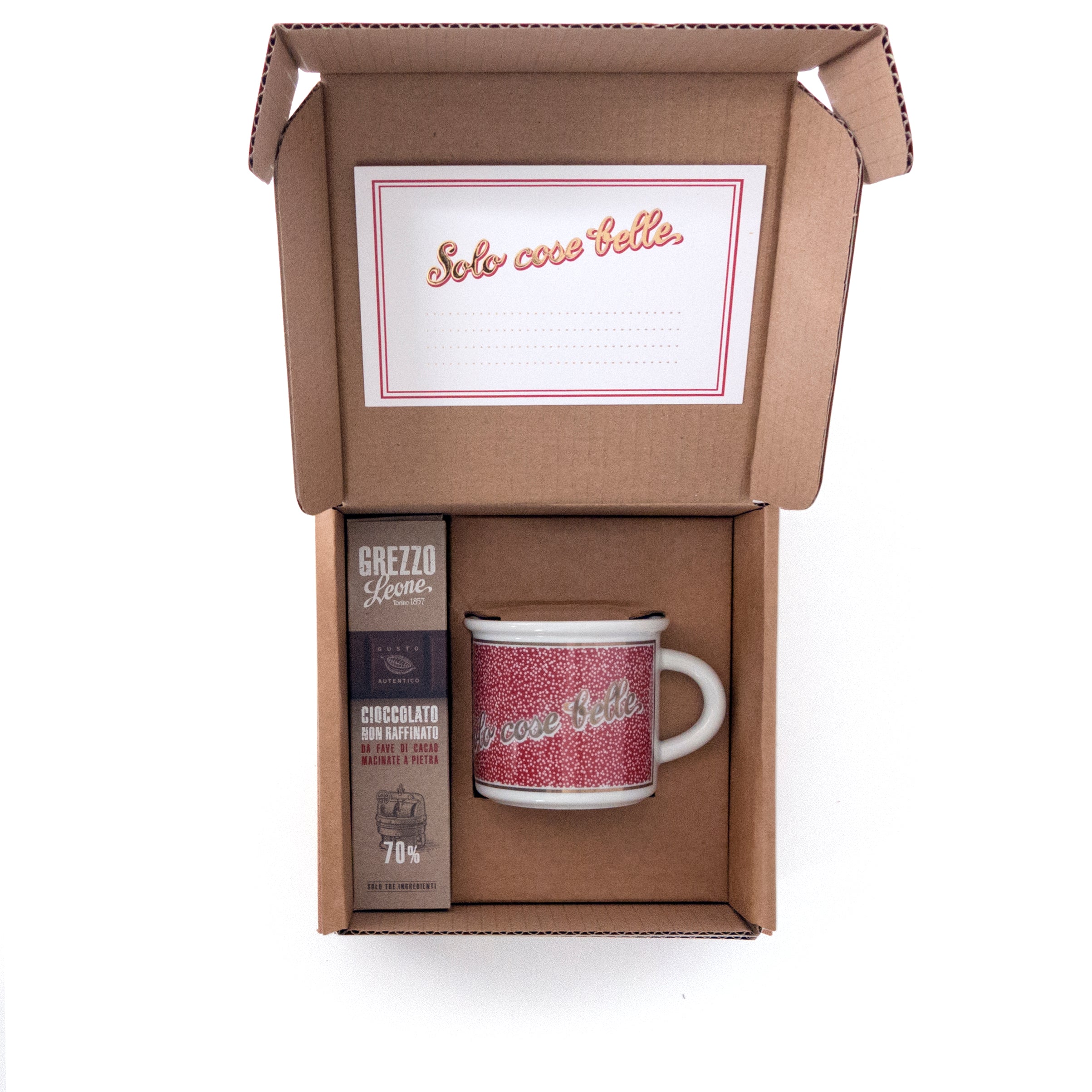 Kit Cioccolata con tazza e barretta cioccolato Grezzo