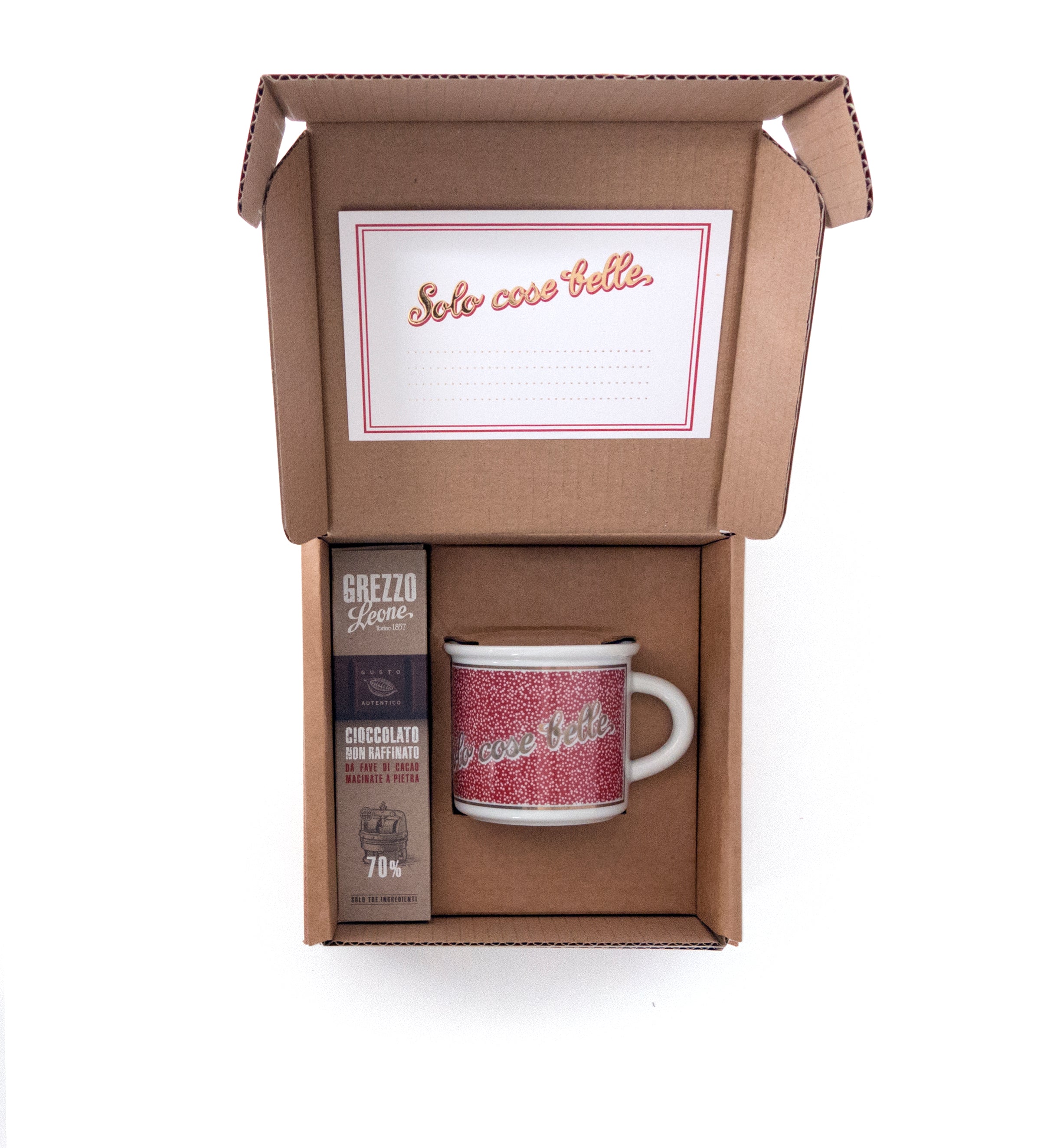 Kit Cioccolata con tazza e barretta cioccolato Grezzo